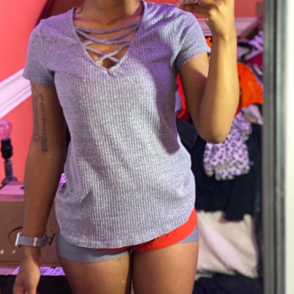 Gray Criss Cross Shirt